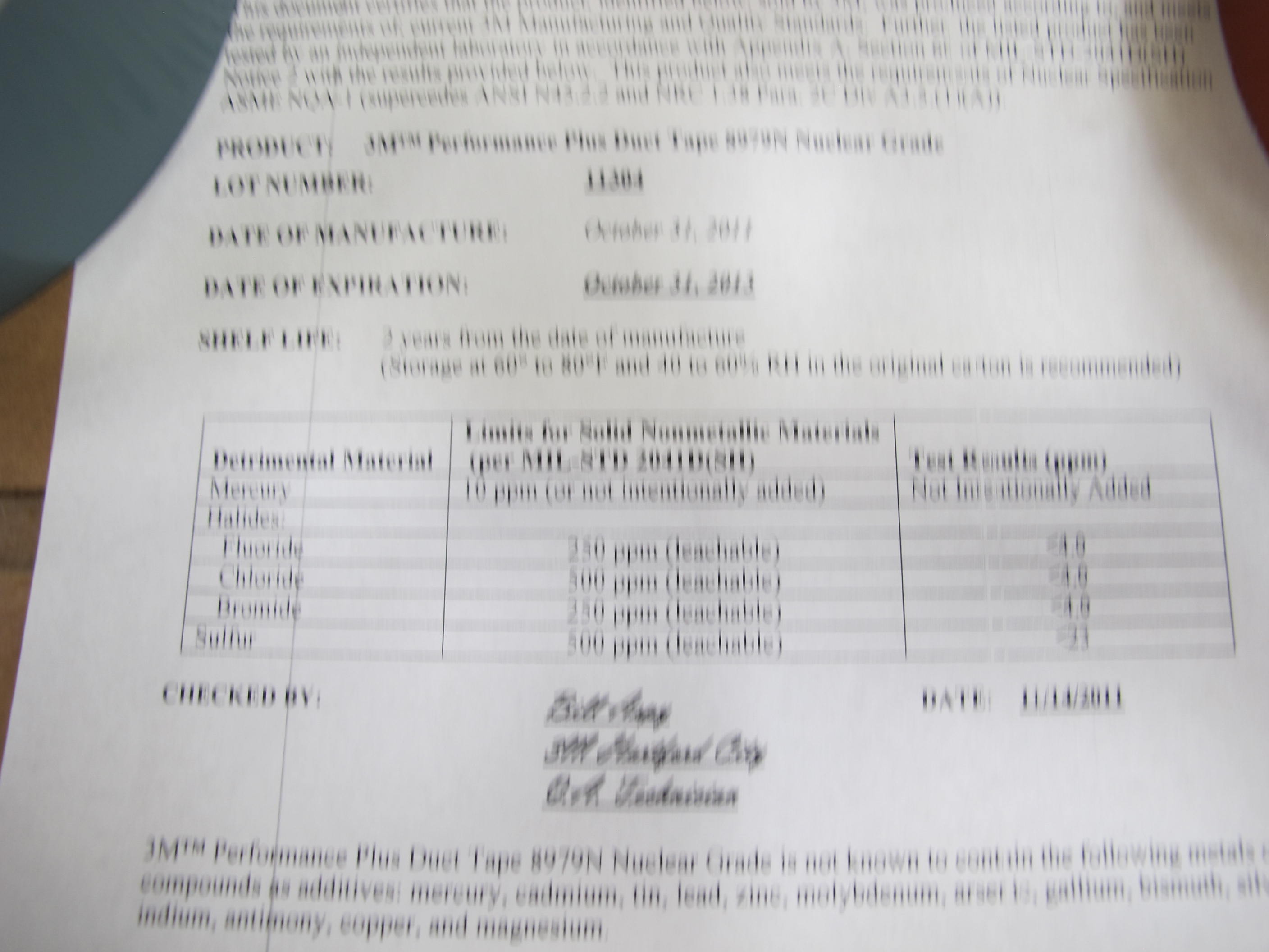 (34) 3M ROLLS OF DUCT TAPE, 48MM X 54.8M SIZE. LOADING & HANDLING FEE $15-4206